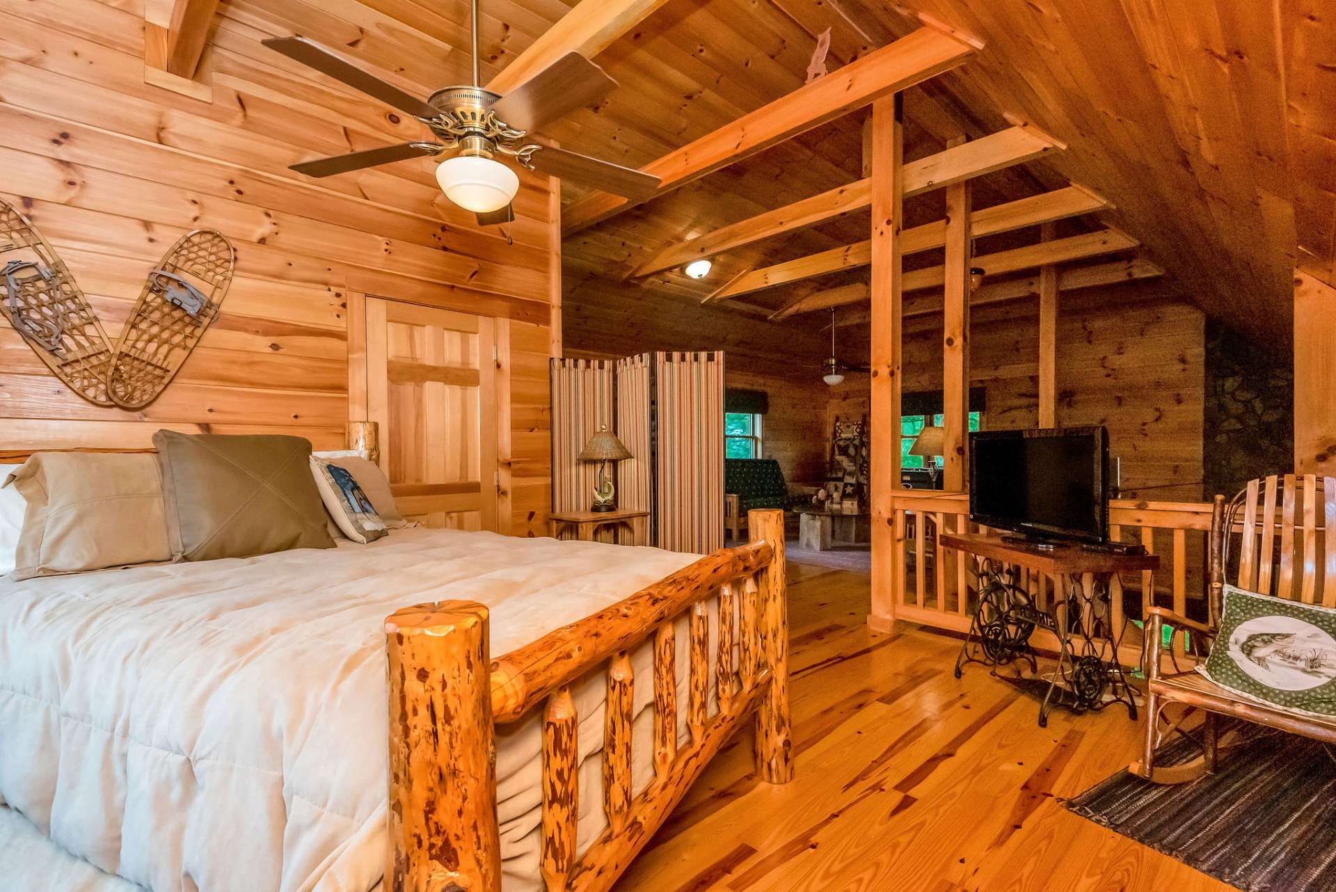 This side of the loft includes a spacious closet.